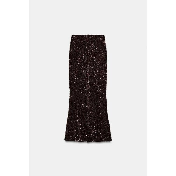 ZARA LONG SEQUIN SKIRT - Picture 7 of 8
